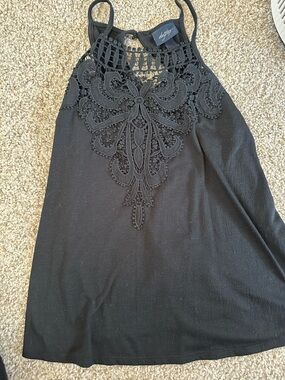 Daytrip Black Crochet Halter Tank Top small